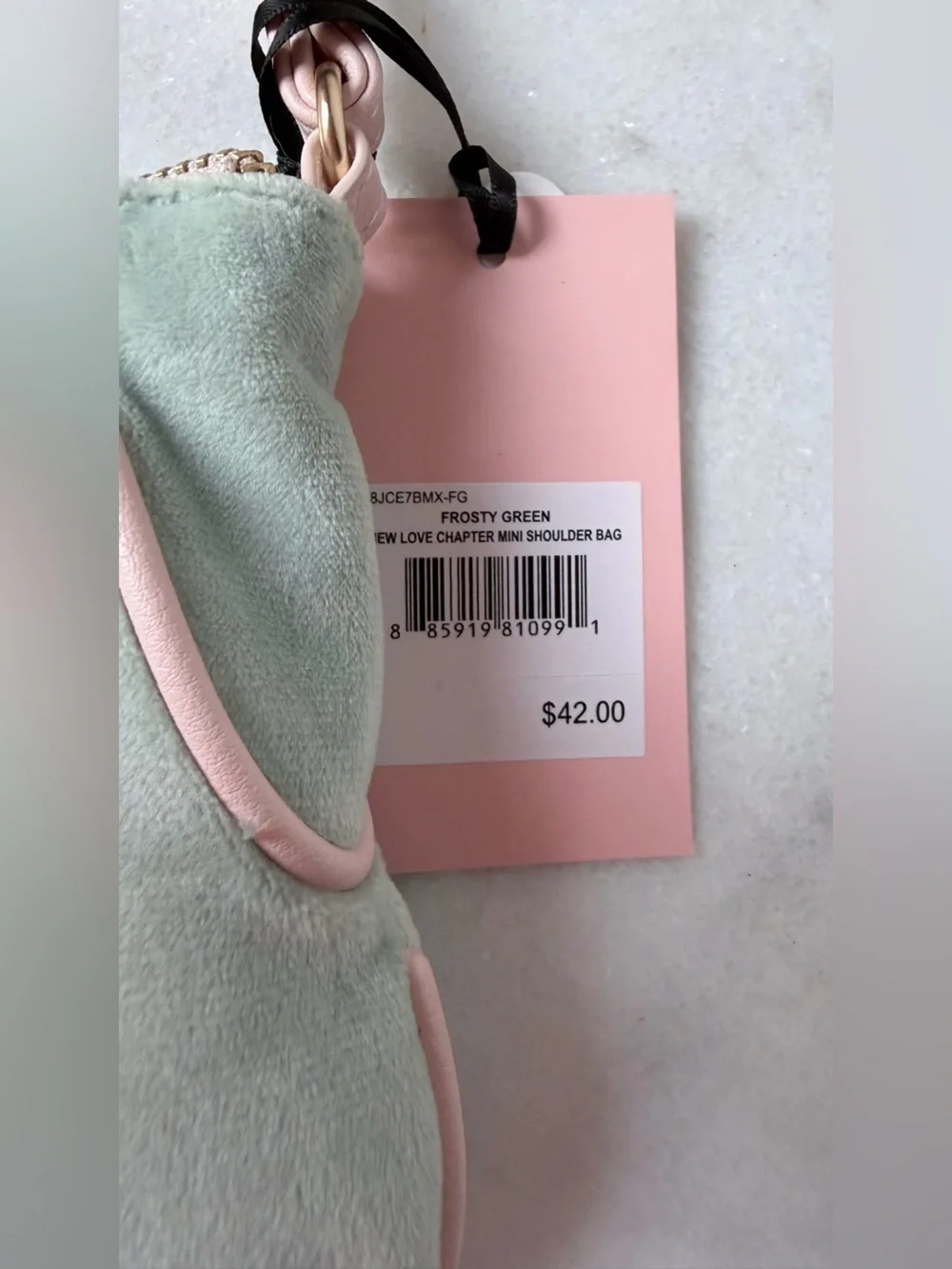 Juicy Couture Mint and Pink Embroidered Crest mini Bag Scottie dod